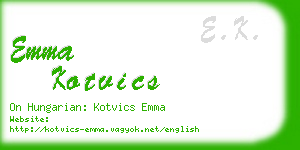 emma kotvics business card